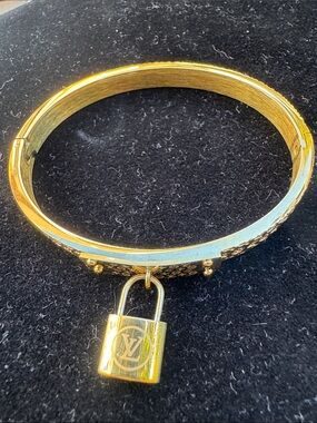 Bangle bracelet  Padlock Charm Bangle Bracelet - Women Jewelry